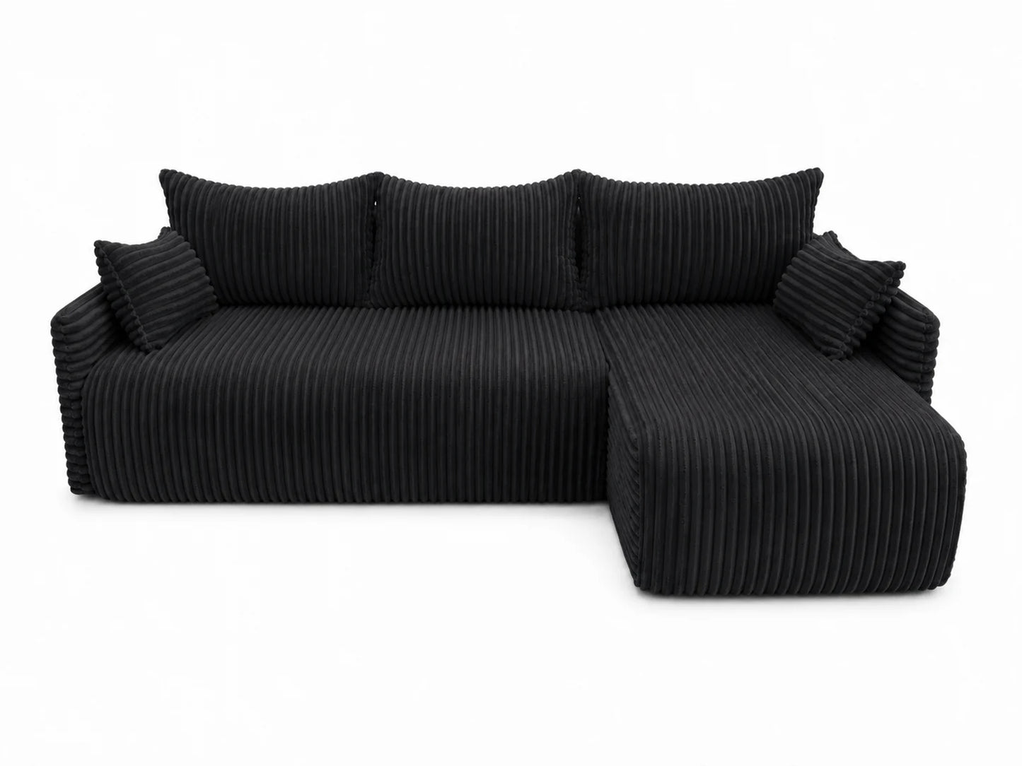 Narożnik Rivo 220 × 155 cm z funkcją spania i pojemnikiem – sztruks Ambience