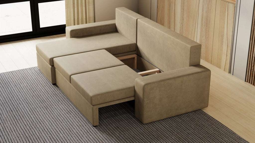 Kubo narożnik do salonu – rozkładany, z pojemnikiem