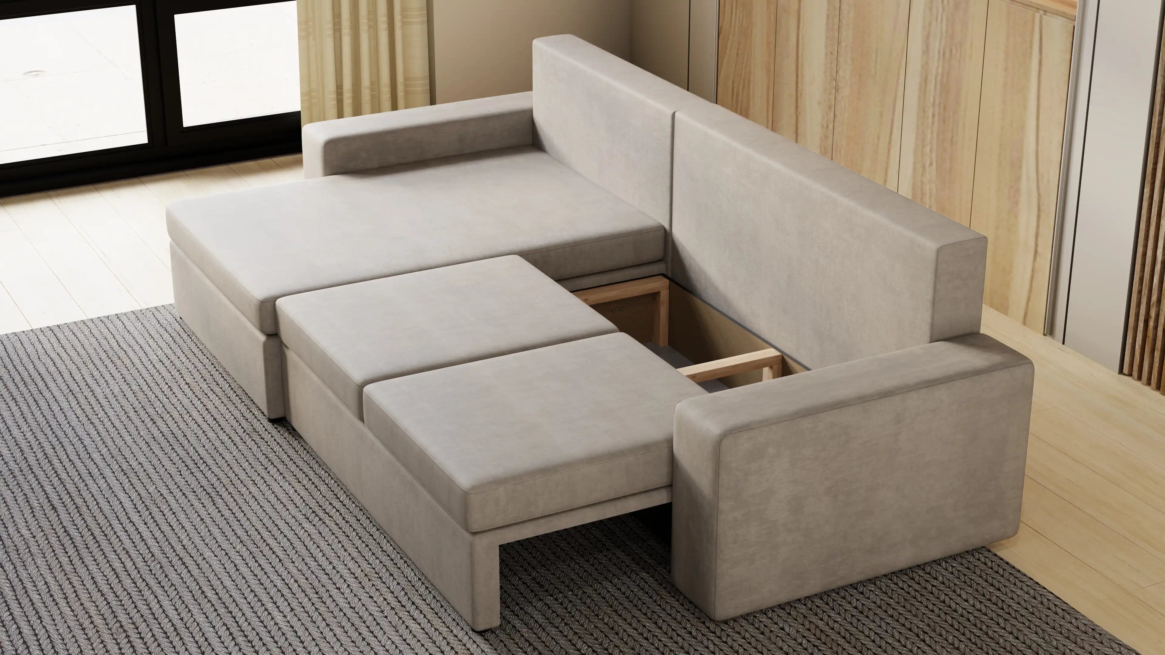 Kubo XL narożnik do salonu – rozkładany, z pojemnikiem