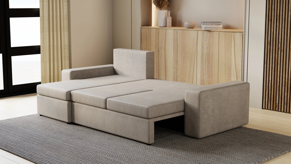 Kubo narożnik do salonu – rozkładany, z pojemnikiem