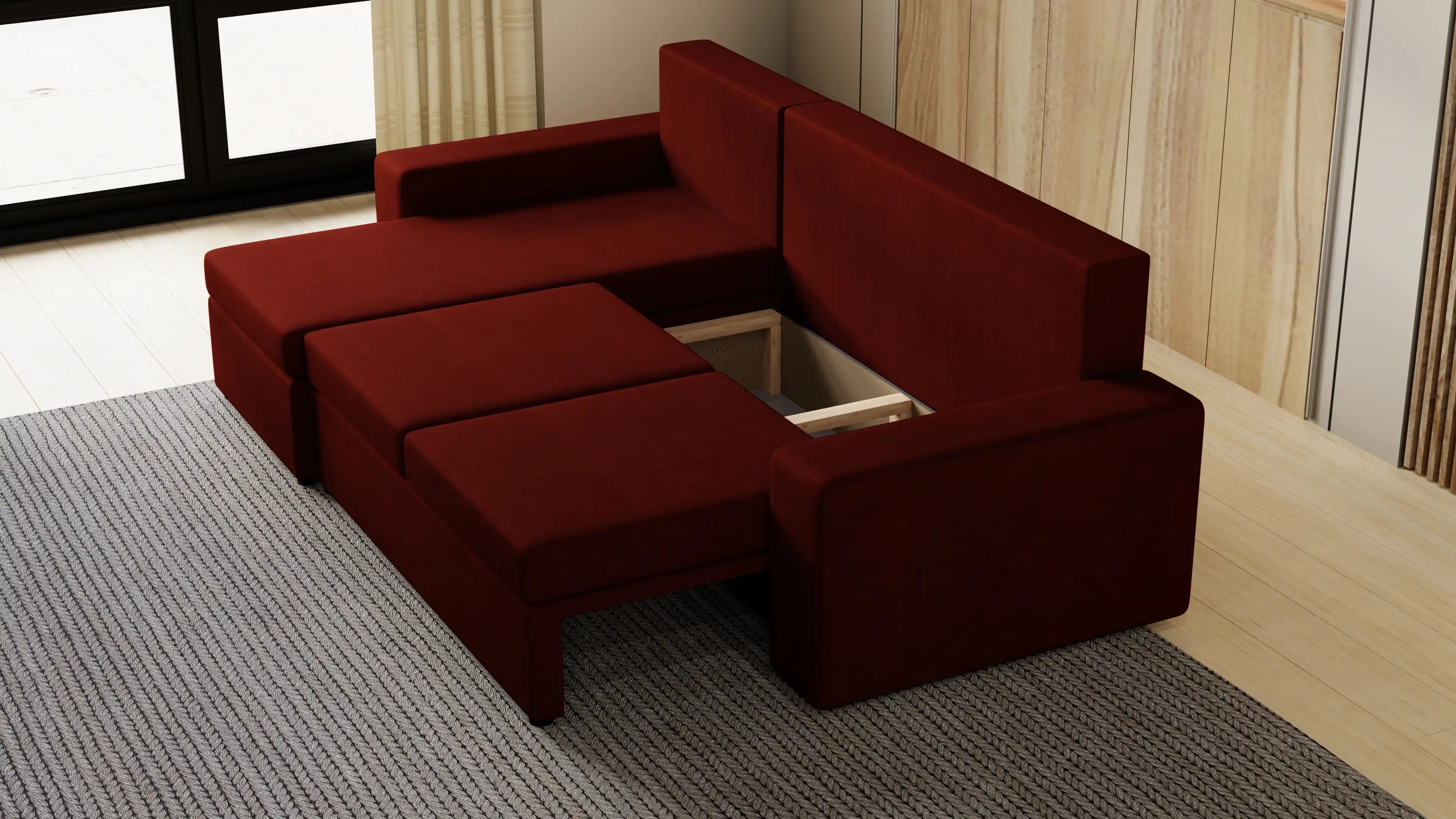 Kubo narożnik do salonu – rozkładany, z pojemnikiem