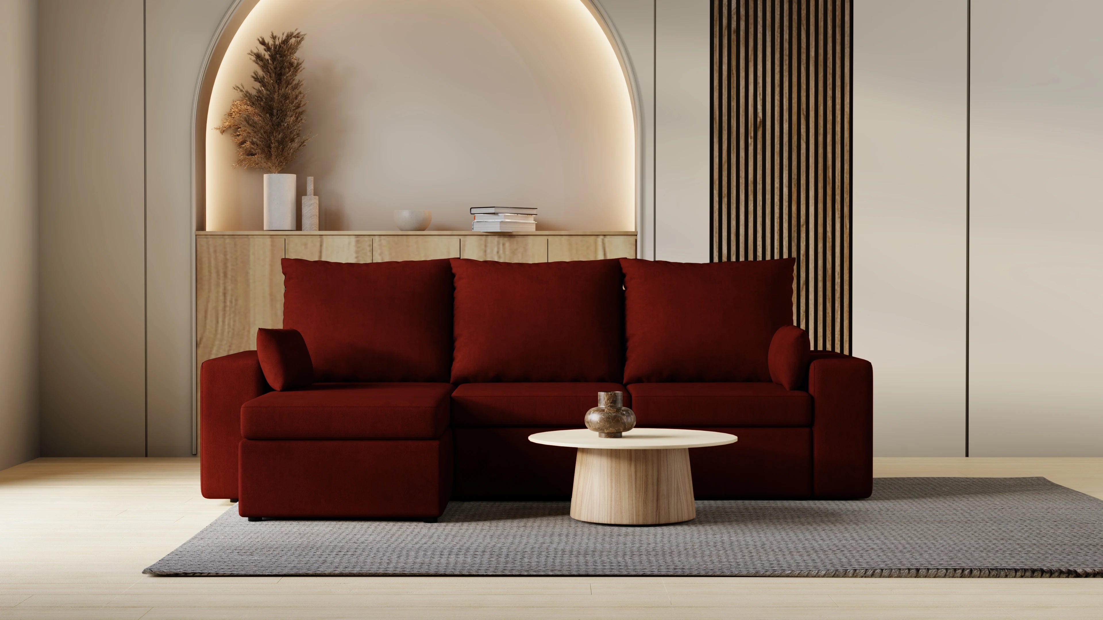 Kubo narożnik do salonu – rozkładany, z pojemnikiem