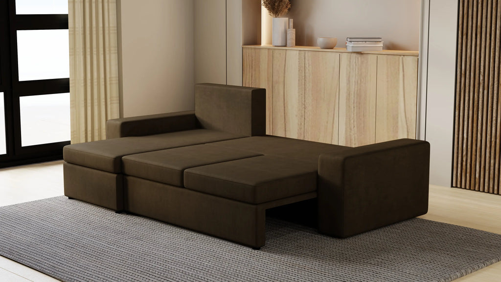 Kubo narożnik do salonu – rozkładany, z pojemnikiem