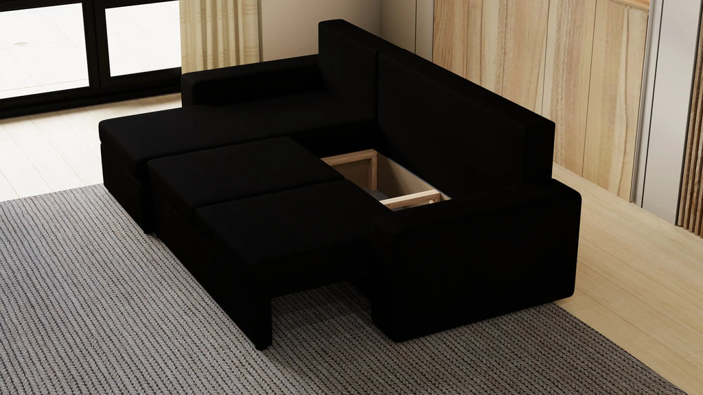 Kubo narożnik do salonu – rozkładany, z pojemnikiem