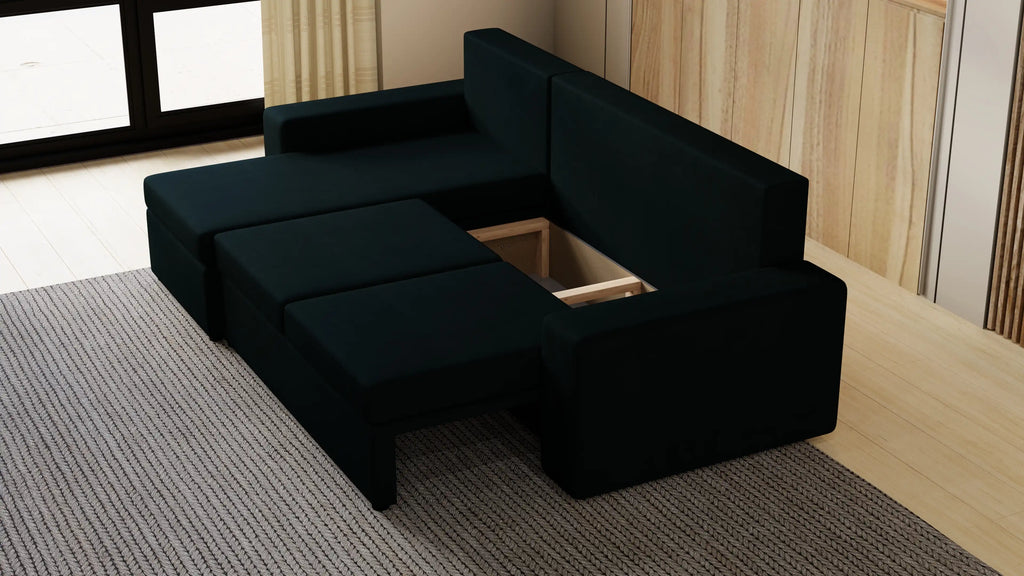 Kubo narożnik do salonu – rozkładany, z pojemnikiem