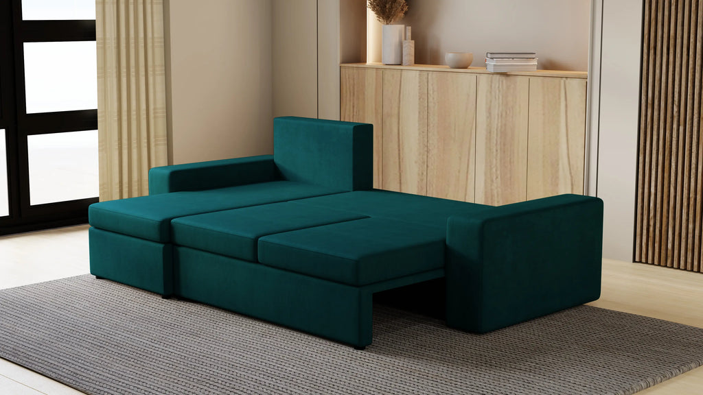 Kubo narożnik do salonu – rozkładany, z pojemnikiem