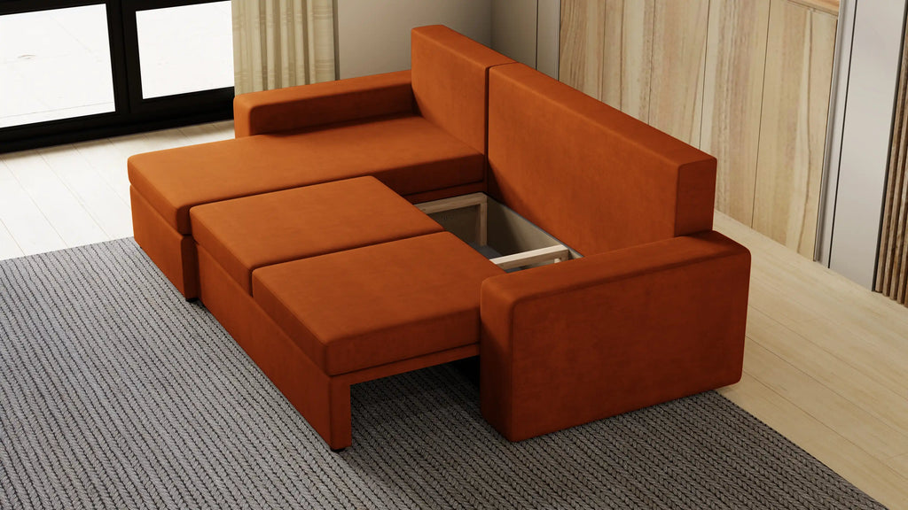 Kubo narożnik do salonu – rozkładany, z pojemnikiem