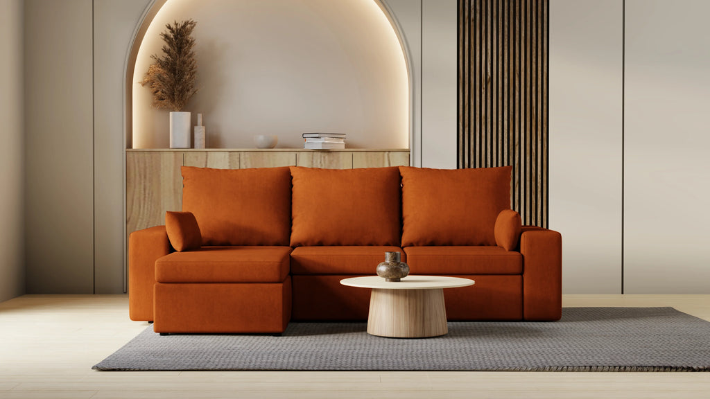 Kubo narożnik do salonu – rozkładany, z pojemnikiem