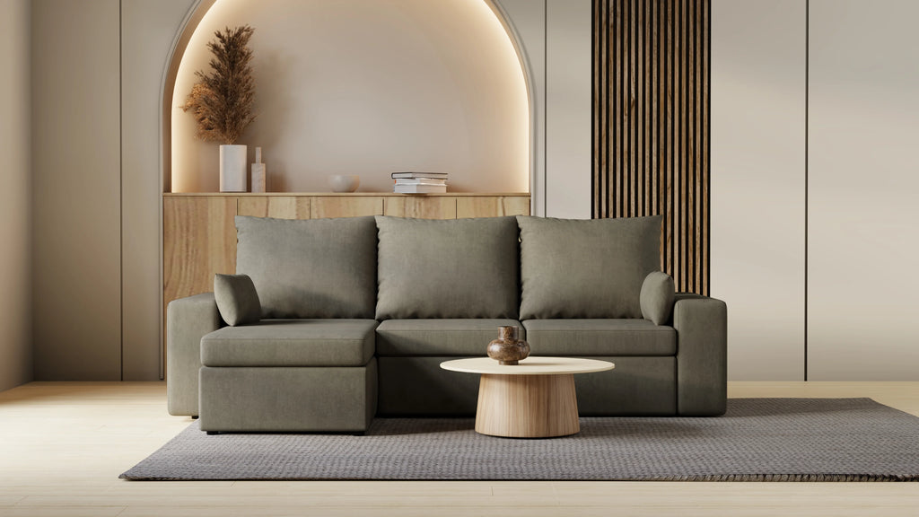 Kubo narożnik do salonu – rozkładany, z pojemnikiem