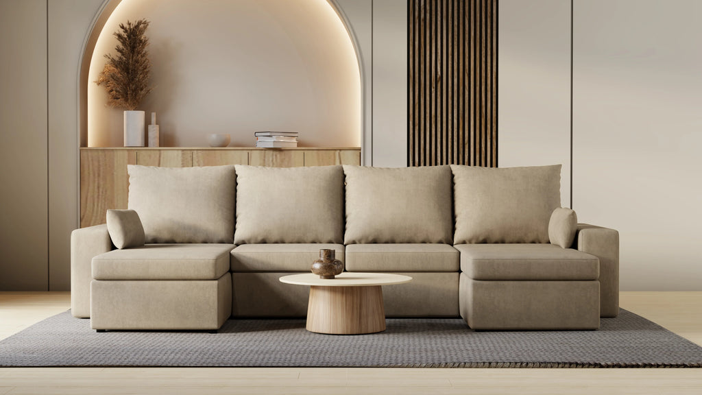 Narożnik Kubo U – pojemnik na pościel i duża powierzchnia spania