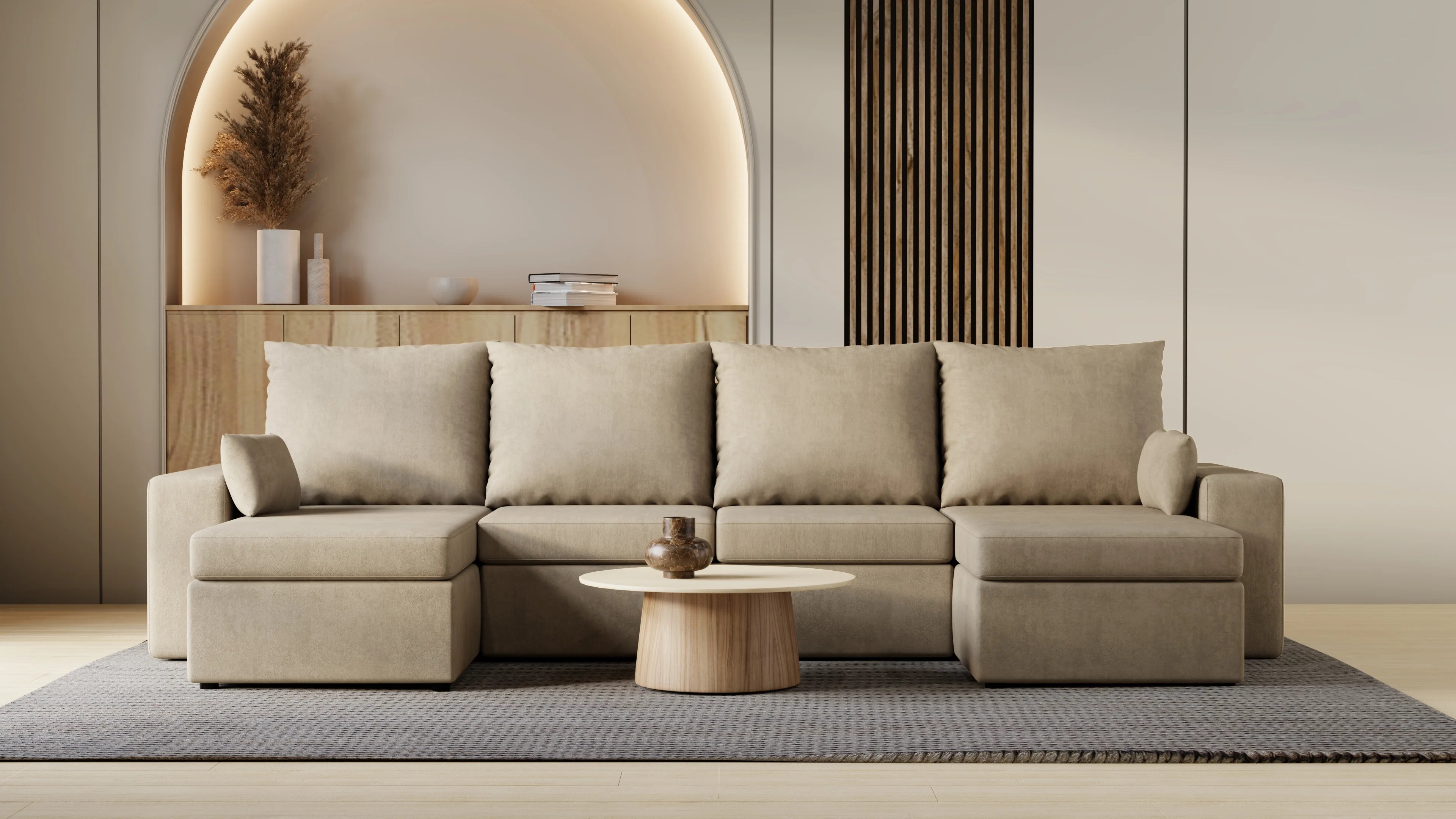 Narożnik Kubo U – pojemnik na pościel i duża powierzchnia spania