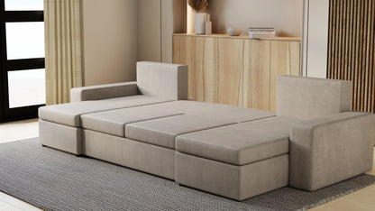 Narożnik Kubo U – pojemnik na pościel i duża powierzchnia spania