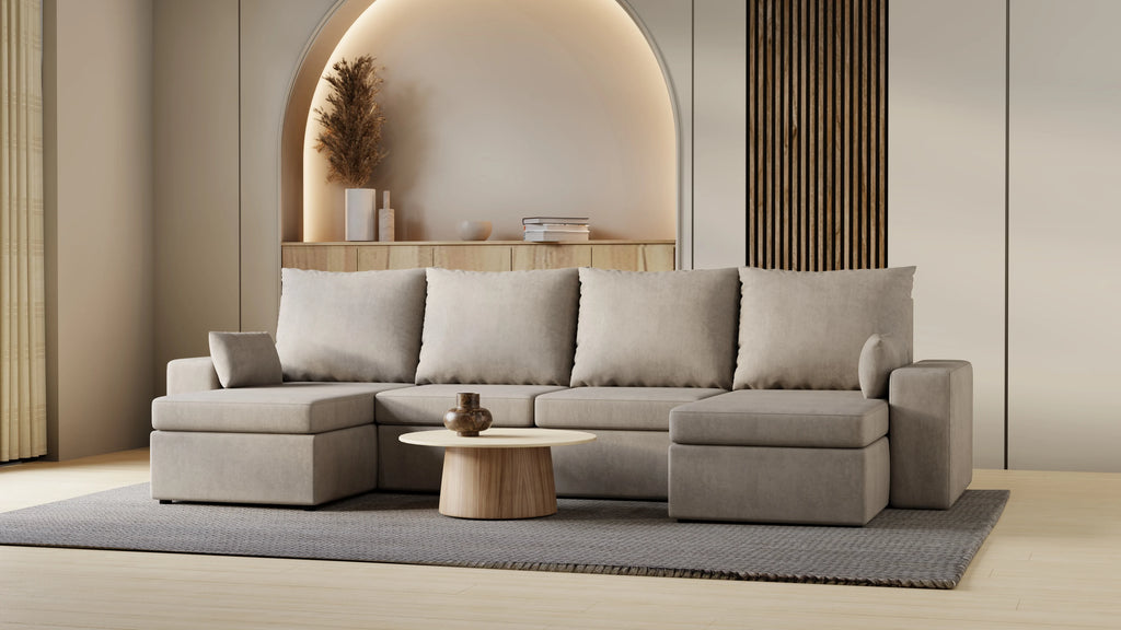 Narożnik Kubo U – pojemnik na pościel i duża powierzchnia spania