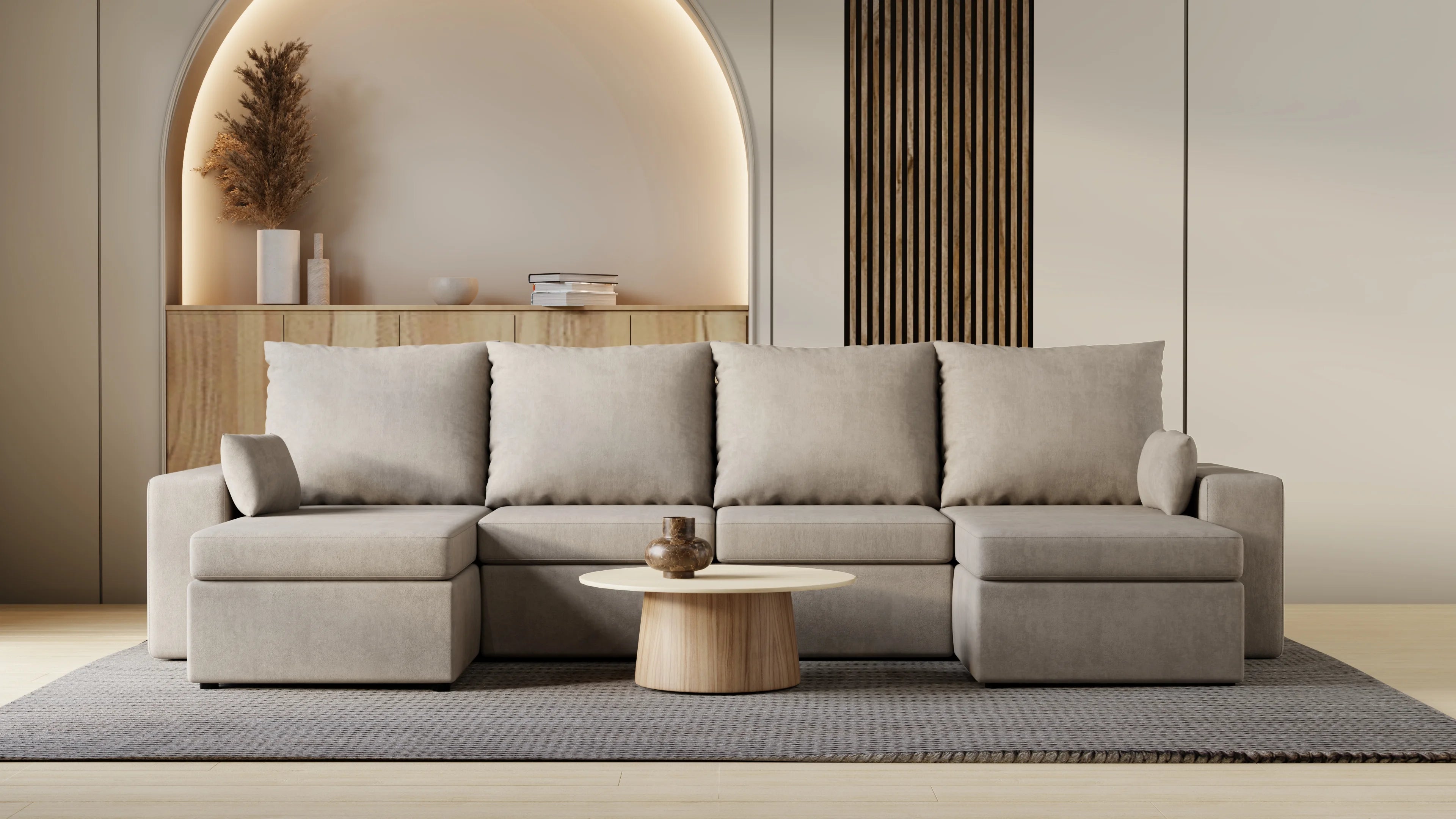 Narożnik Kubo U – pojemnik na pościel i duża powierzchnia spania