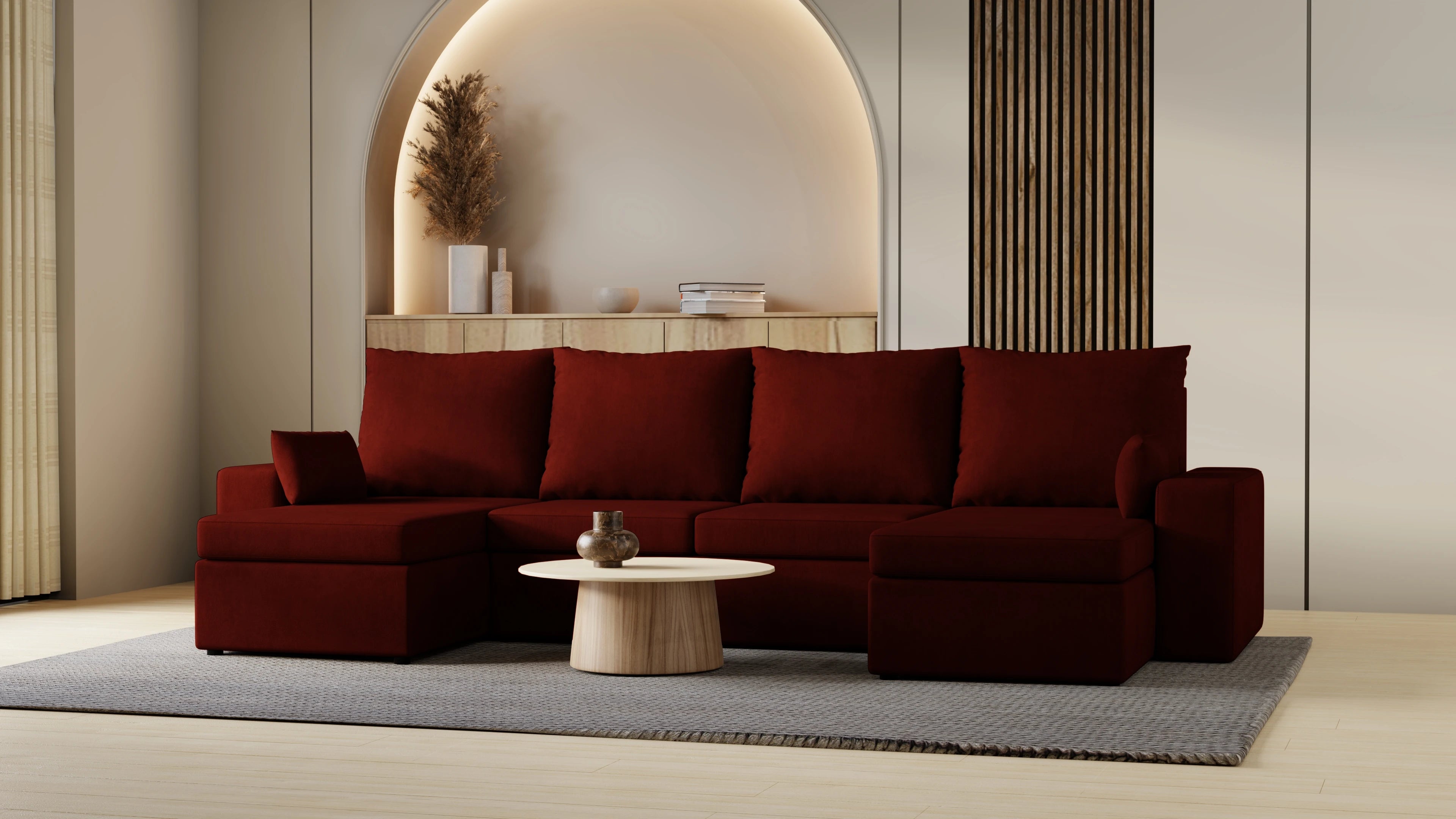 Narożnik Kubo U – pojemnik na pościel i duża powierzchnia spania