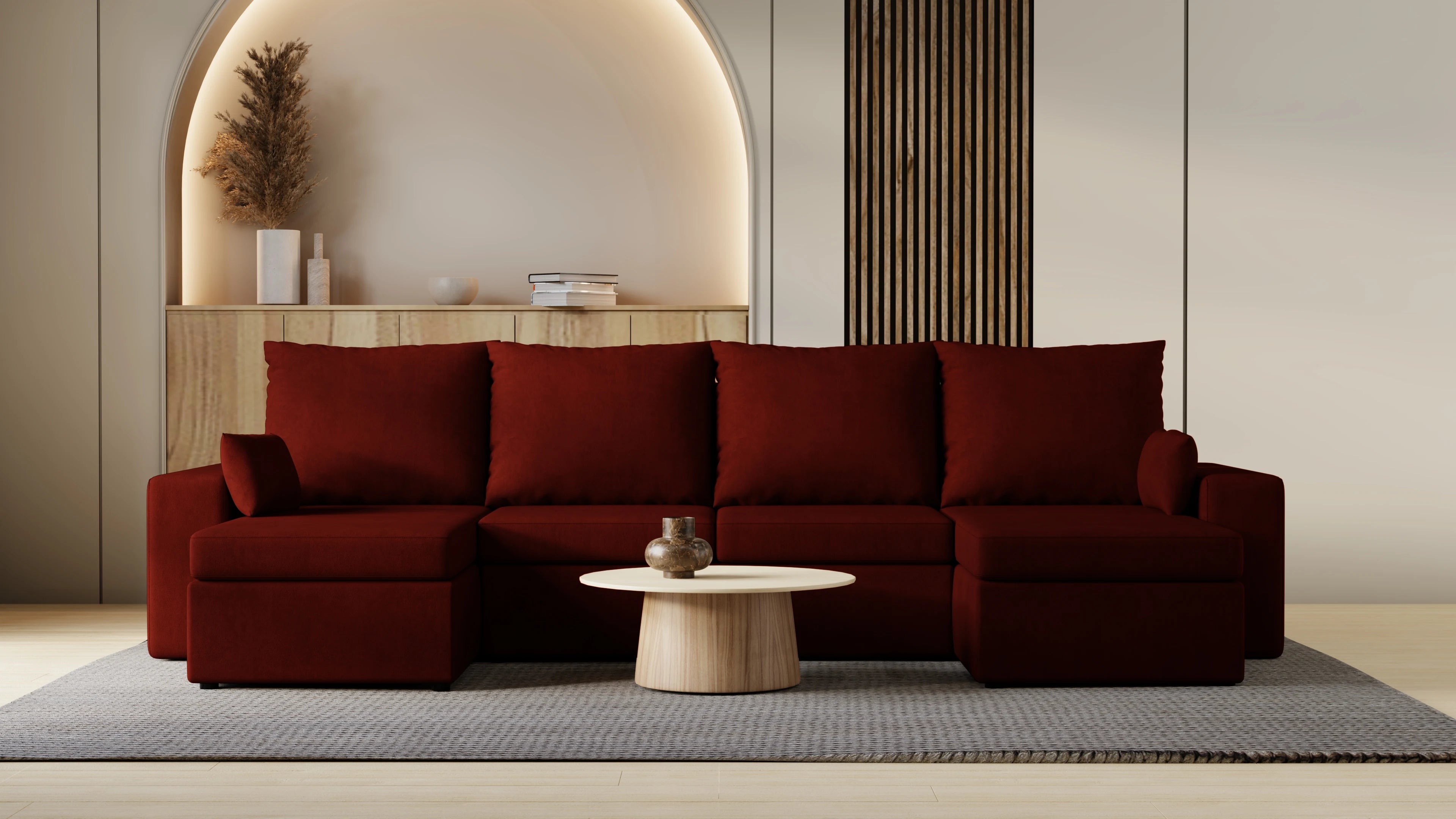 Narożnik Kubo U – pojemnik na pościel i duża powierzchnia spania