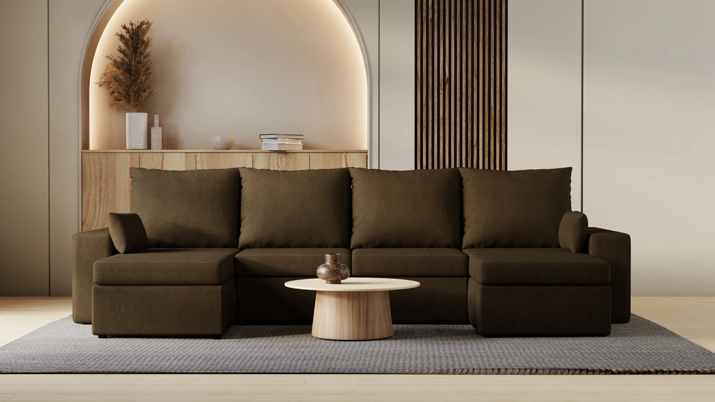 Narożnik Kubo U – pojemnik na pościel i duża powierzchnia spania