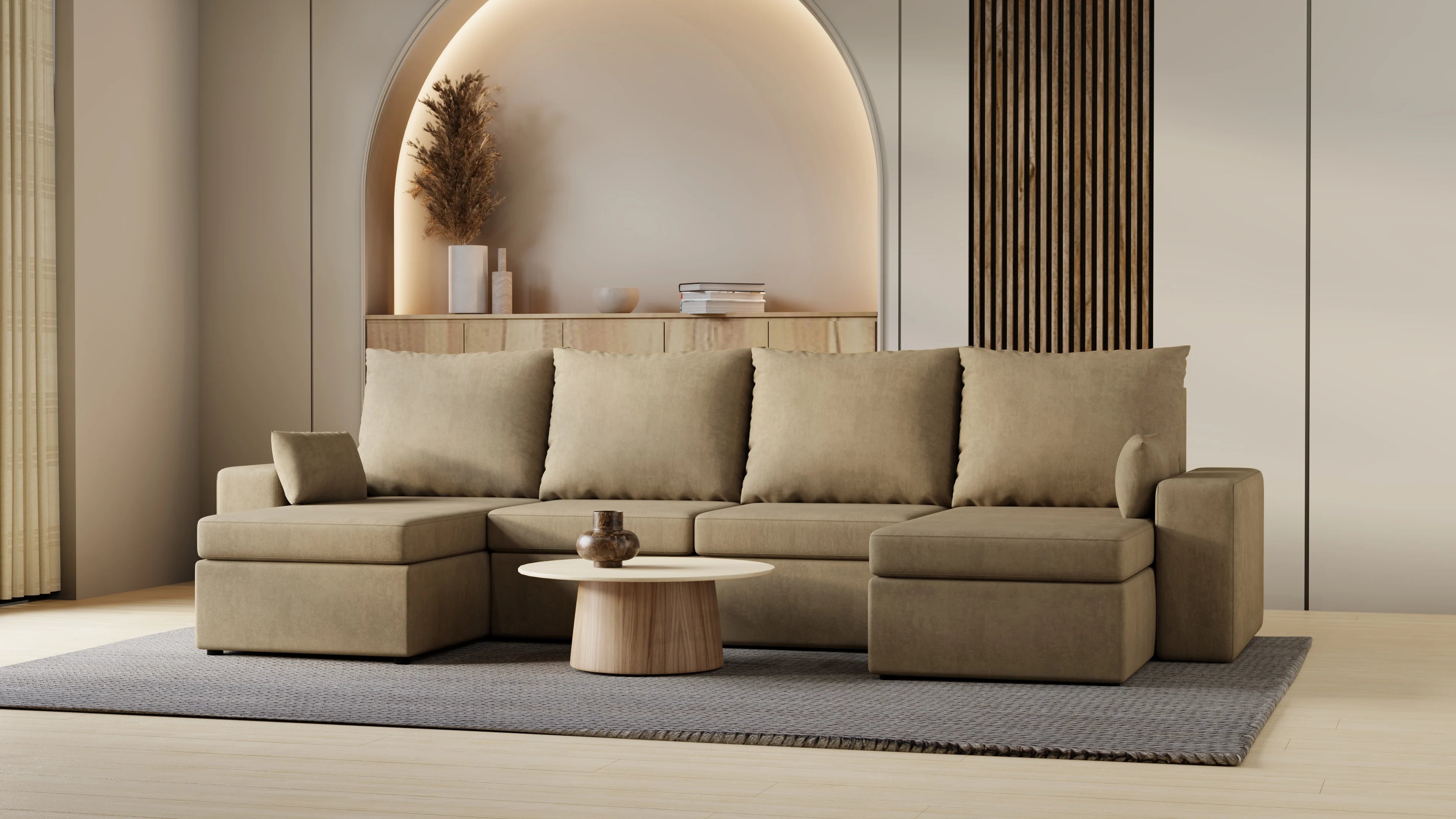 Narożnik Kubo U – pojemnik na pościel i duża powierzchnia spania