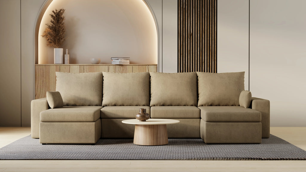 Narożnik Kubo U – pojemnik na pościel i duża powierzchnia spania