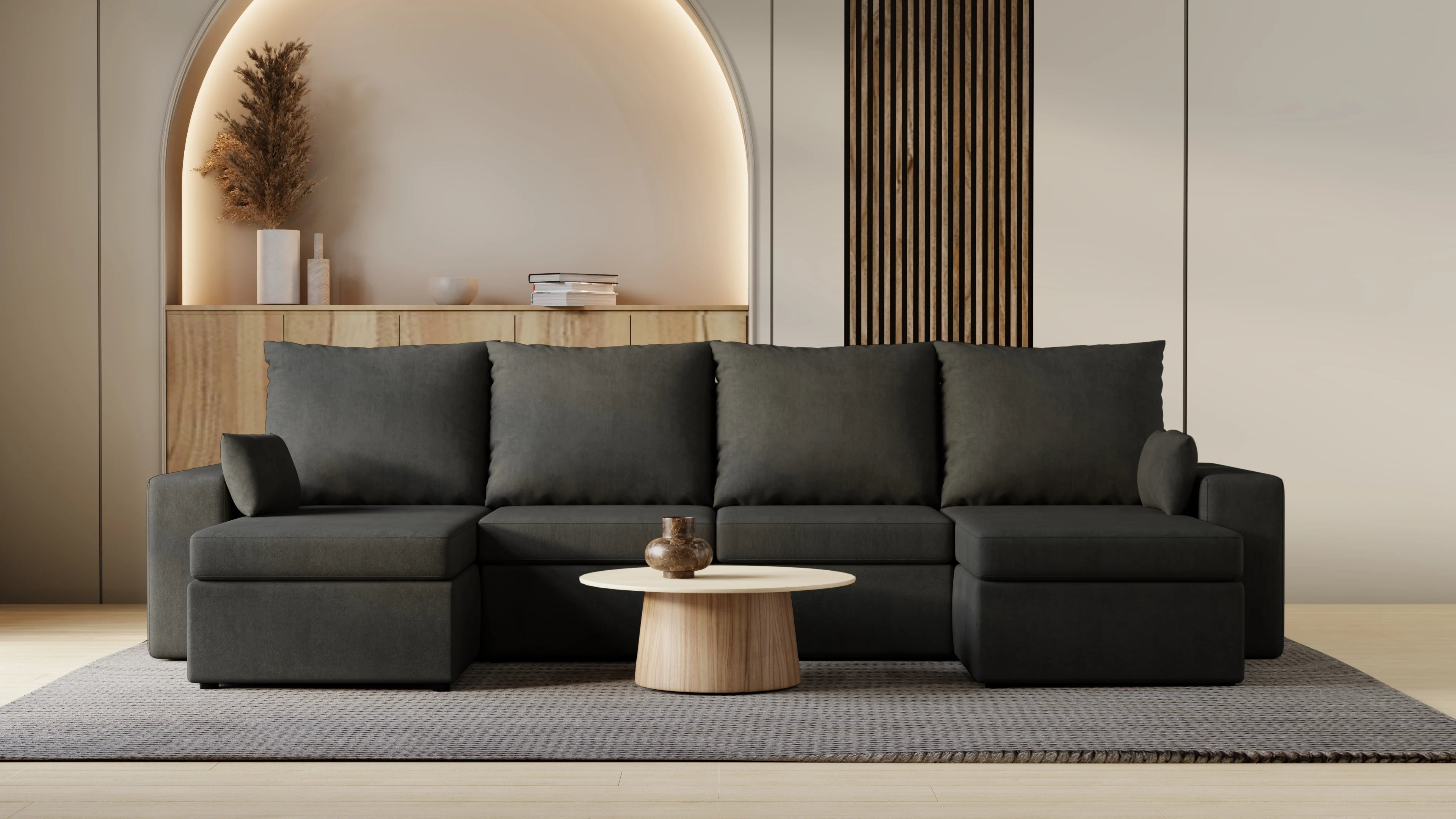 Narożnik Kubo U – pojemnik na pościel i duża powierzchnia spania