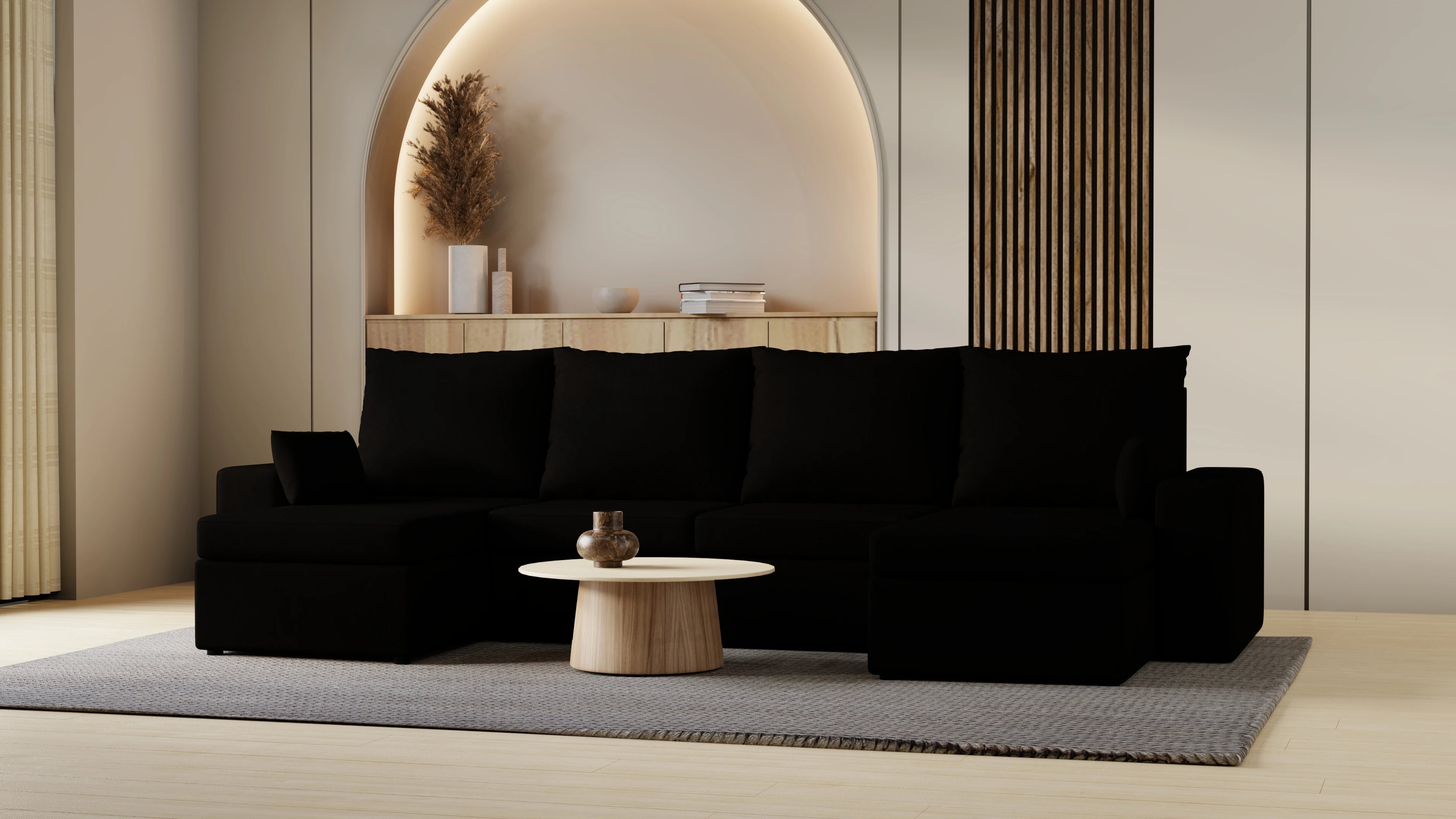 Narożnik Kubo U – pojemnik na pościel i duża powierzchnia spania