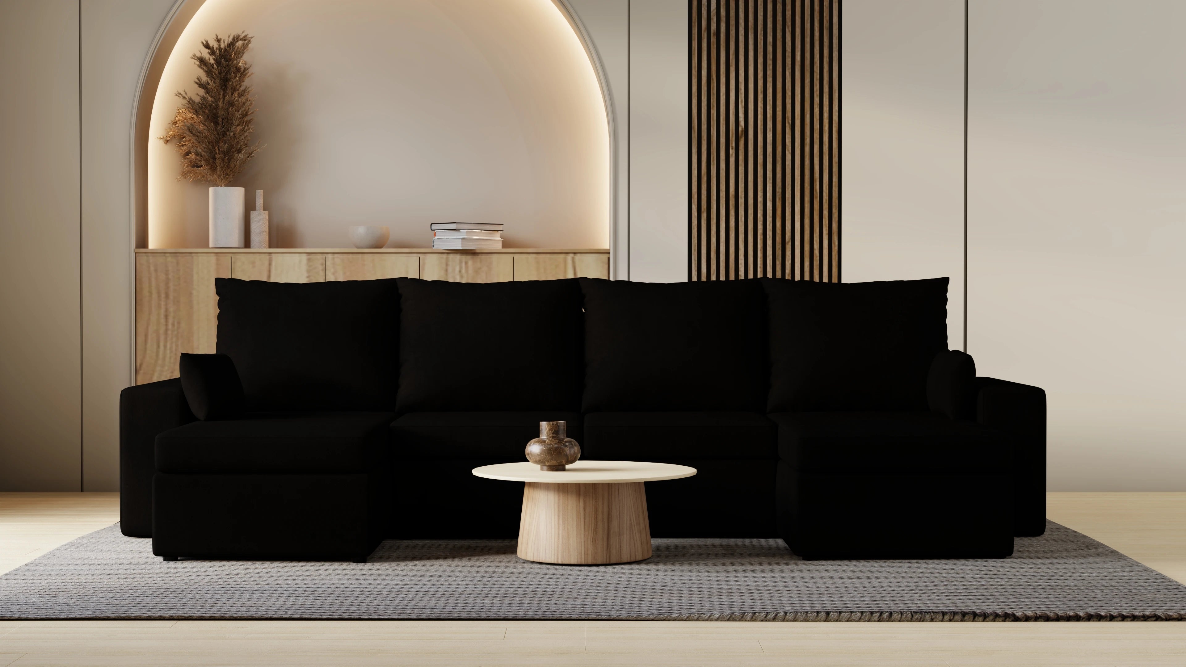 Narożnik Kubo U – pojemnik na pościel i duża powierzchnia spania