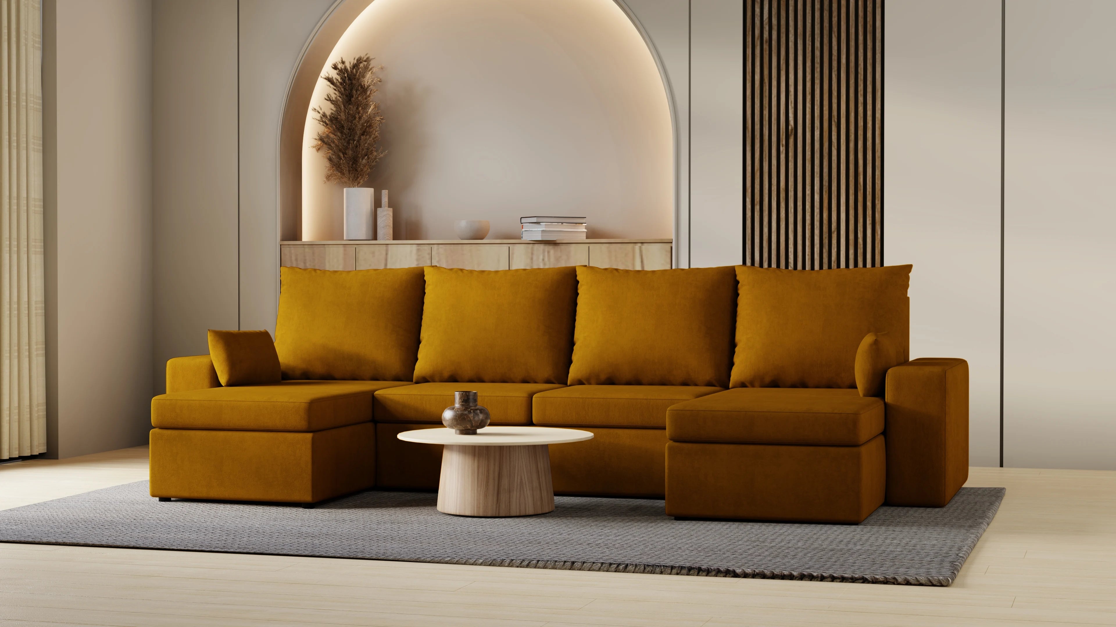 Narożnik Kubo U – pojemnik na pościel i duża powierzchnia spania