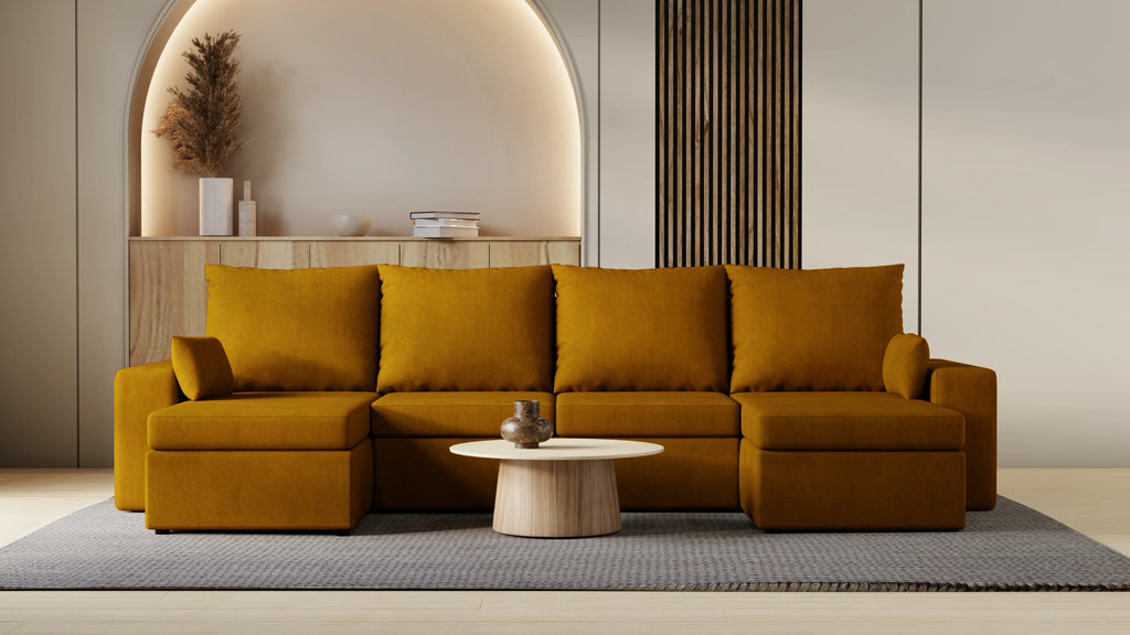 Narożnik Kubo U – pojemnik na pościel i duża powierzchnia spania