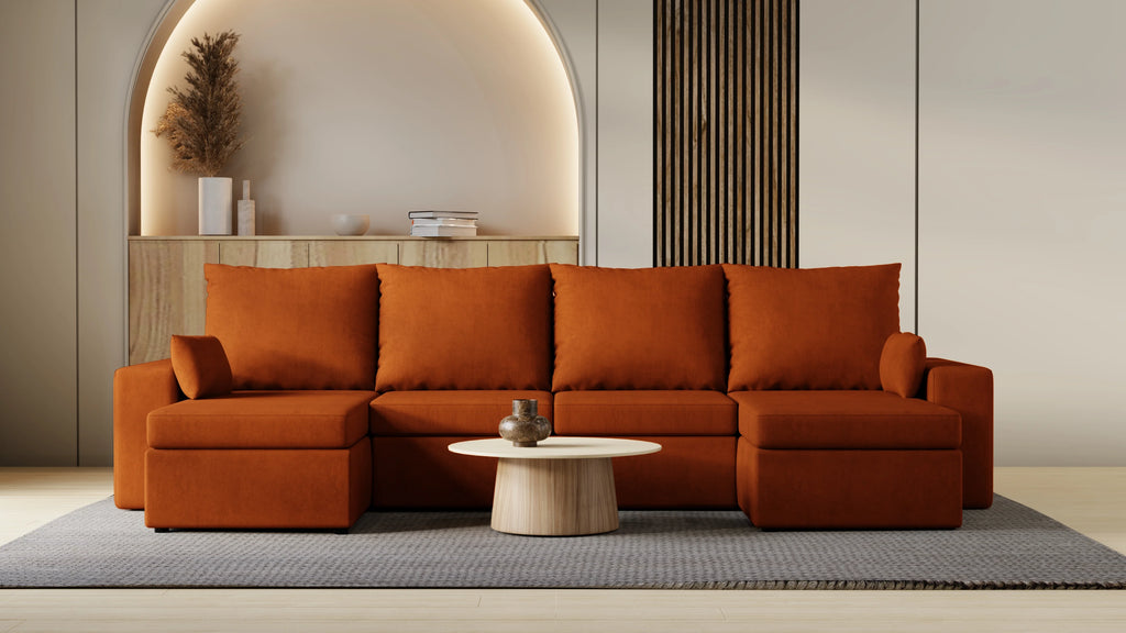 Narożnik Kubo U – pojemnik na pościel i duża powierzchnia spania