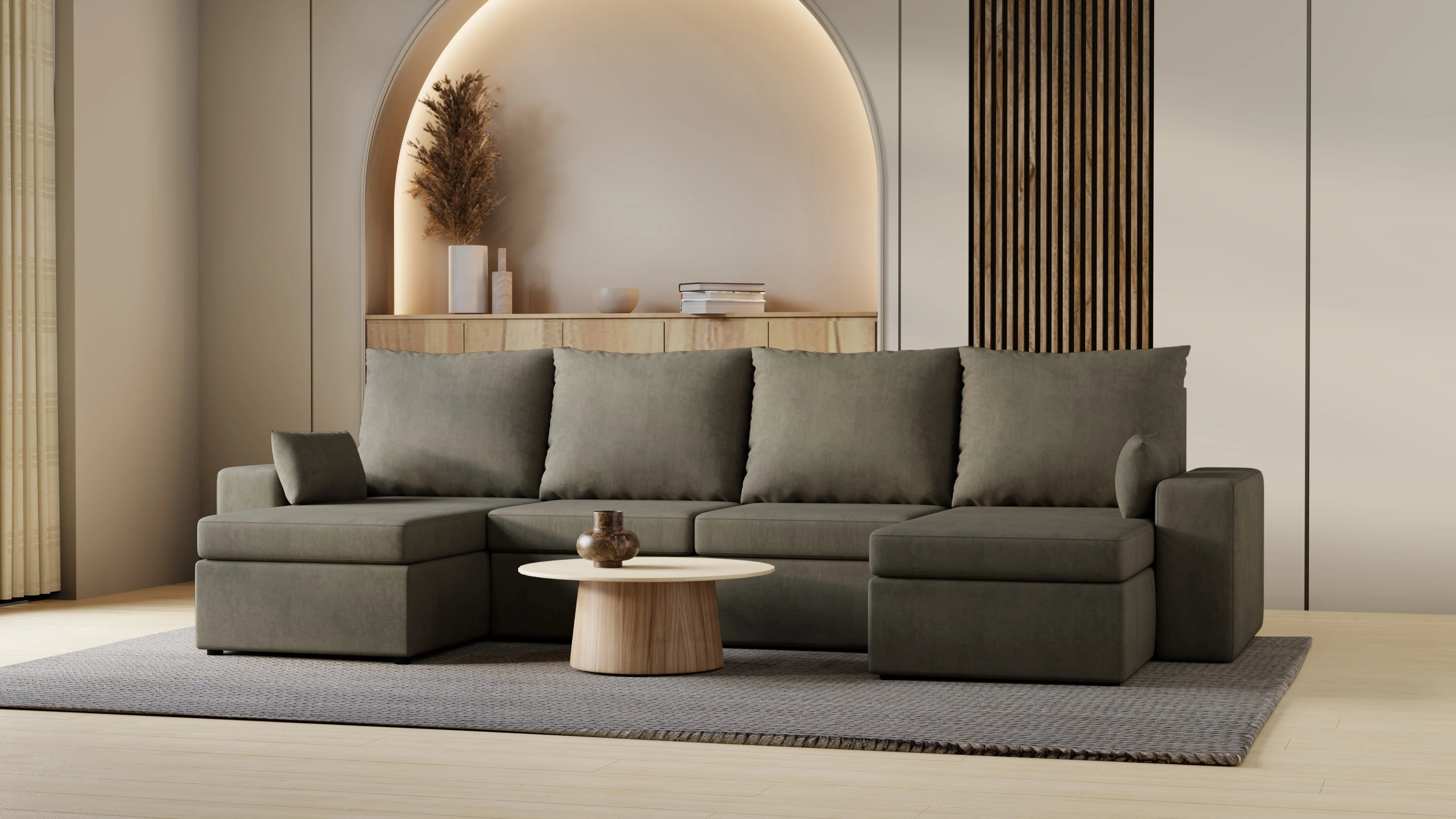 Narożnik Kubo U – pojemnik na pościel i duża powierzchnia spania