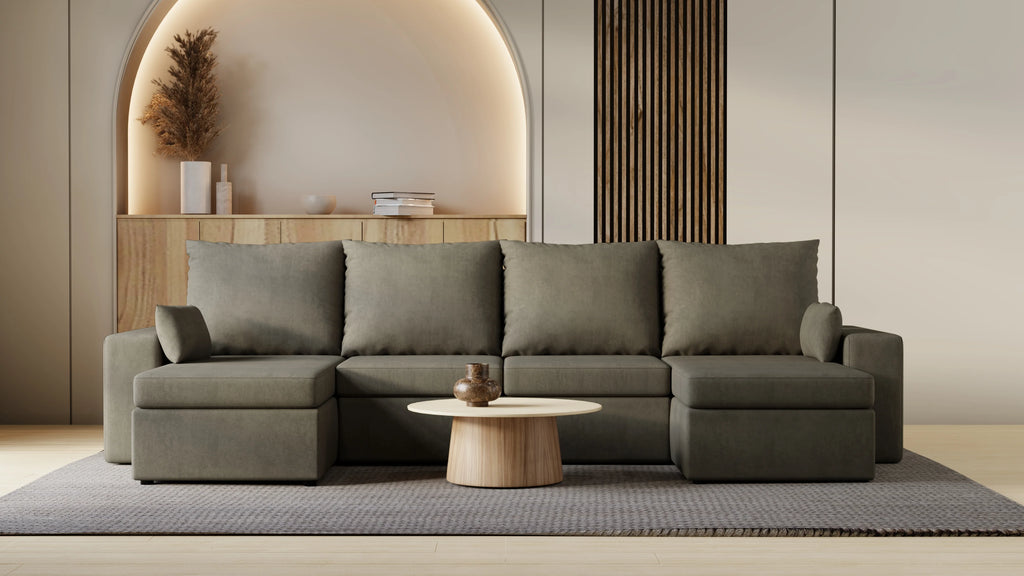 Narożnik Kubo U – pojemnik na pościel i duża powierzchnia spania