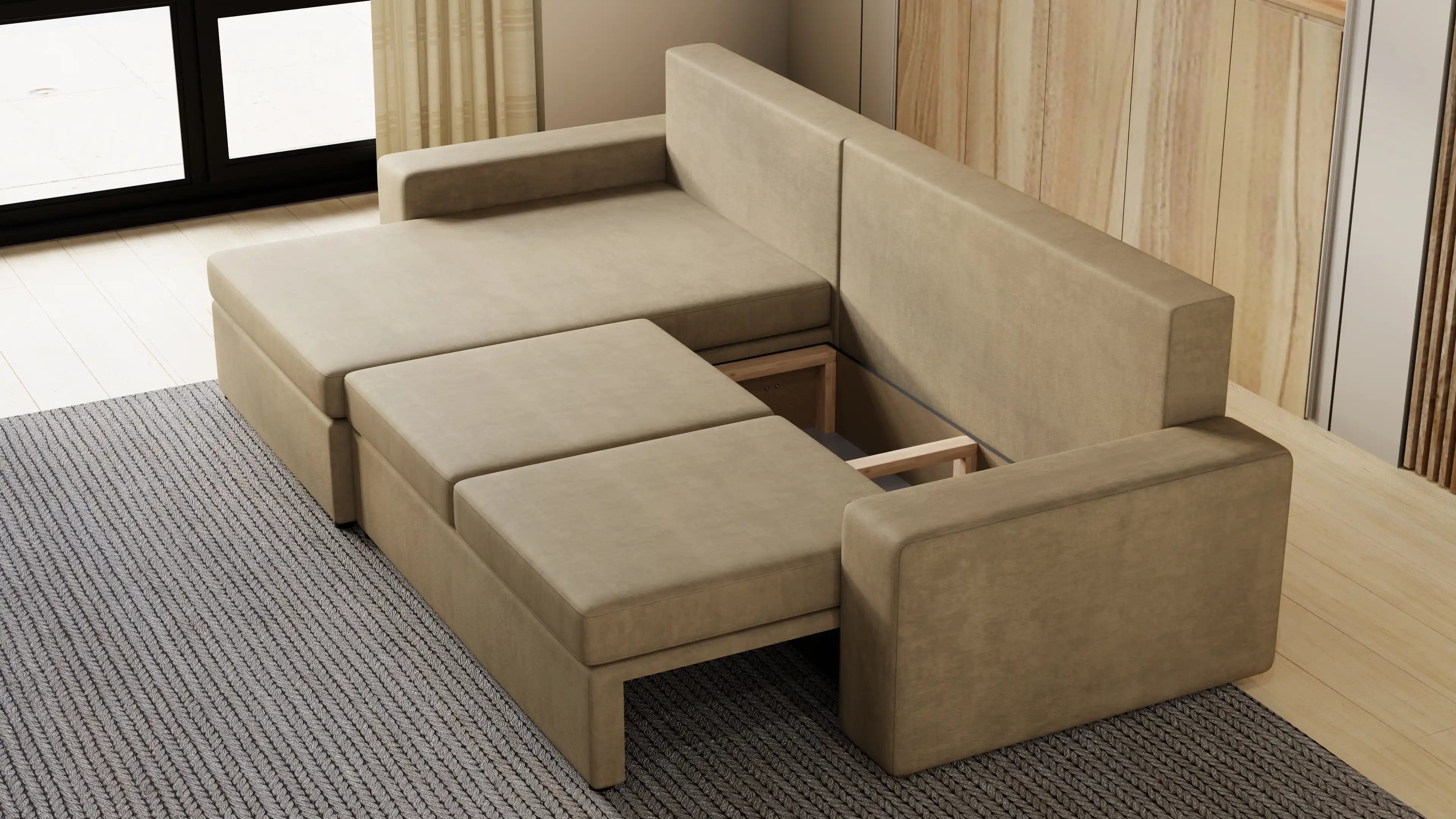 Kubo XL narożnik do salonu – rozkładany, z pojemnikiem