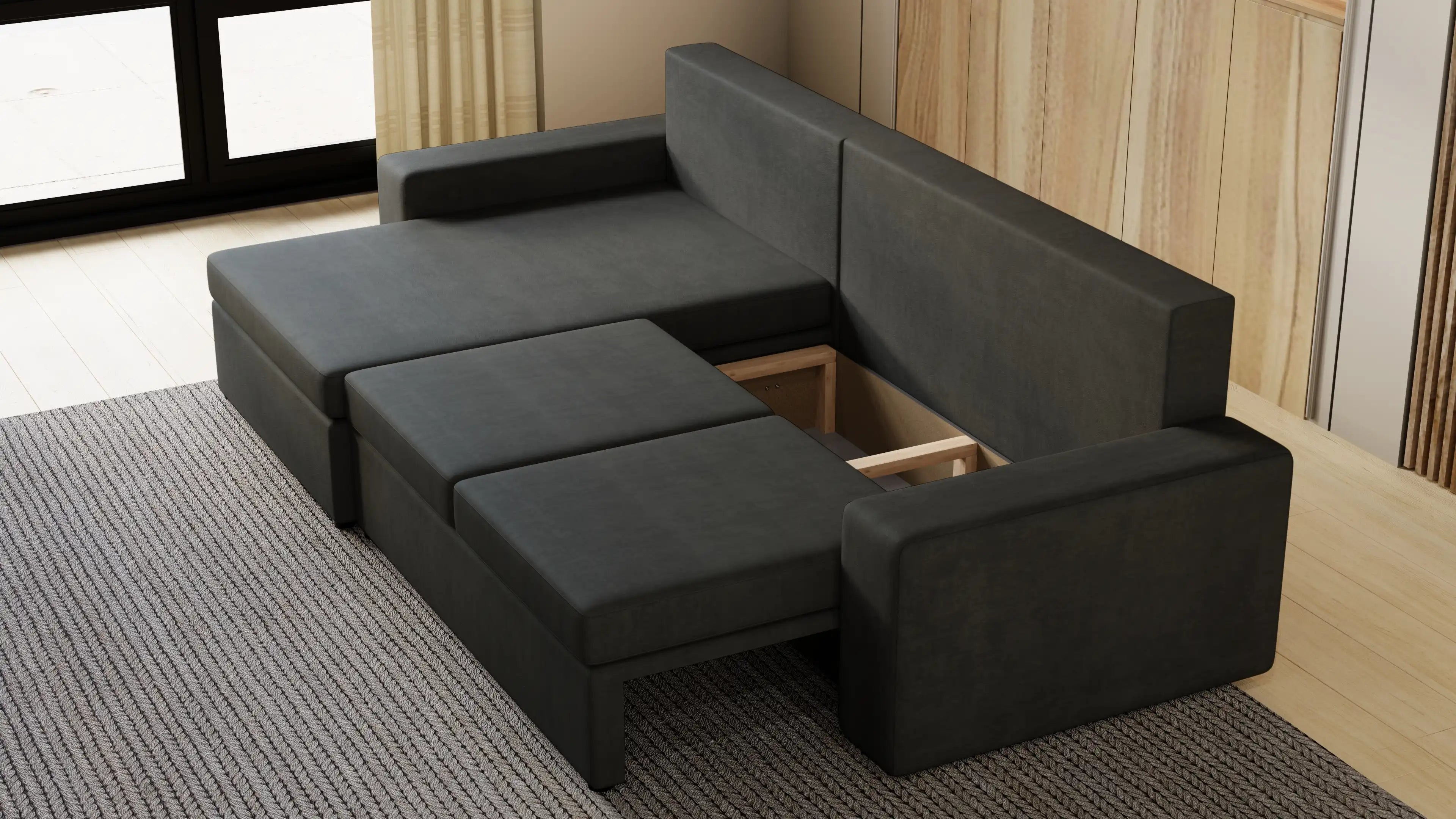 Kubo XL narożnik do salonu – rozkładany, z pojemnikiem