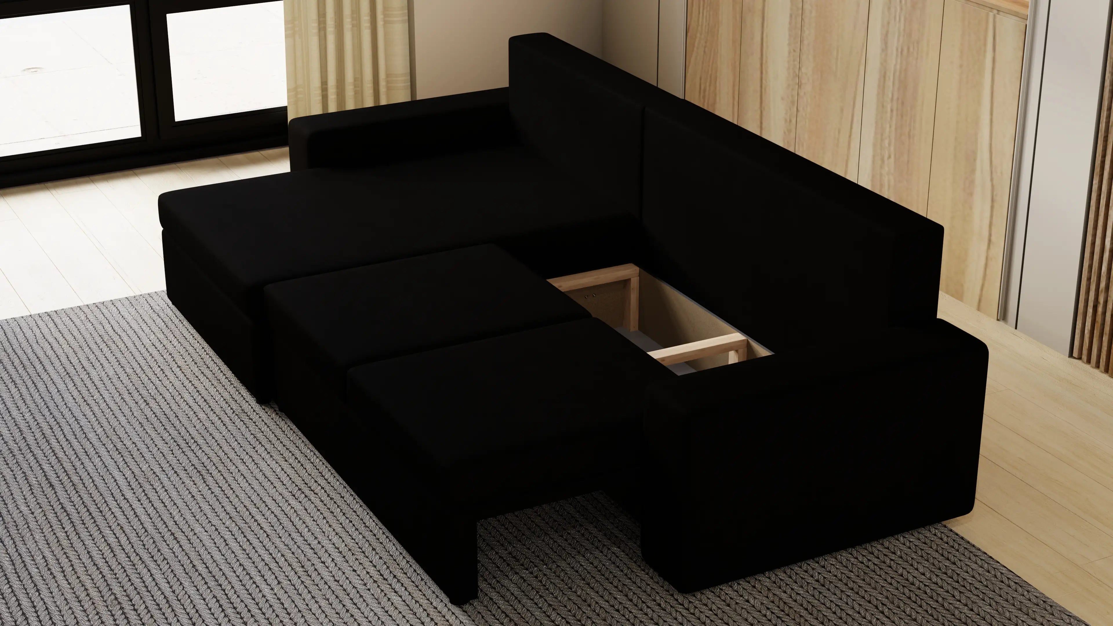 Kubo XL narożnik do salonu – rozkładany, z pojemnikiem