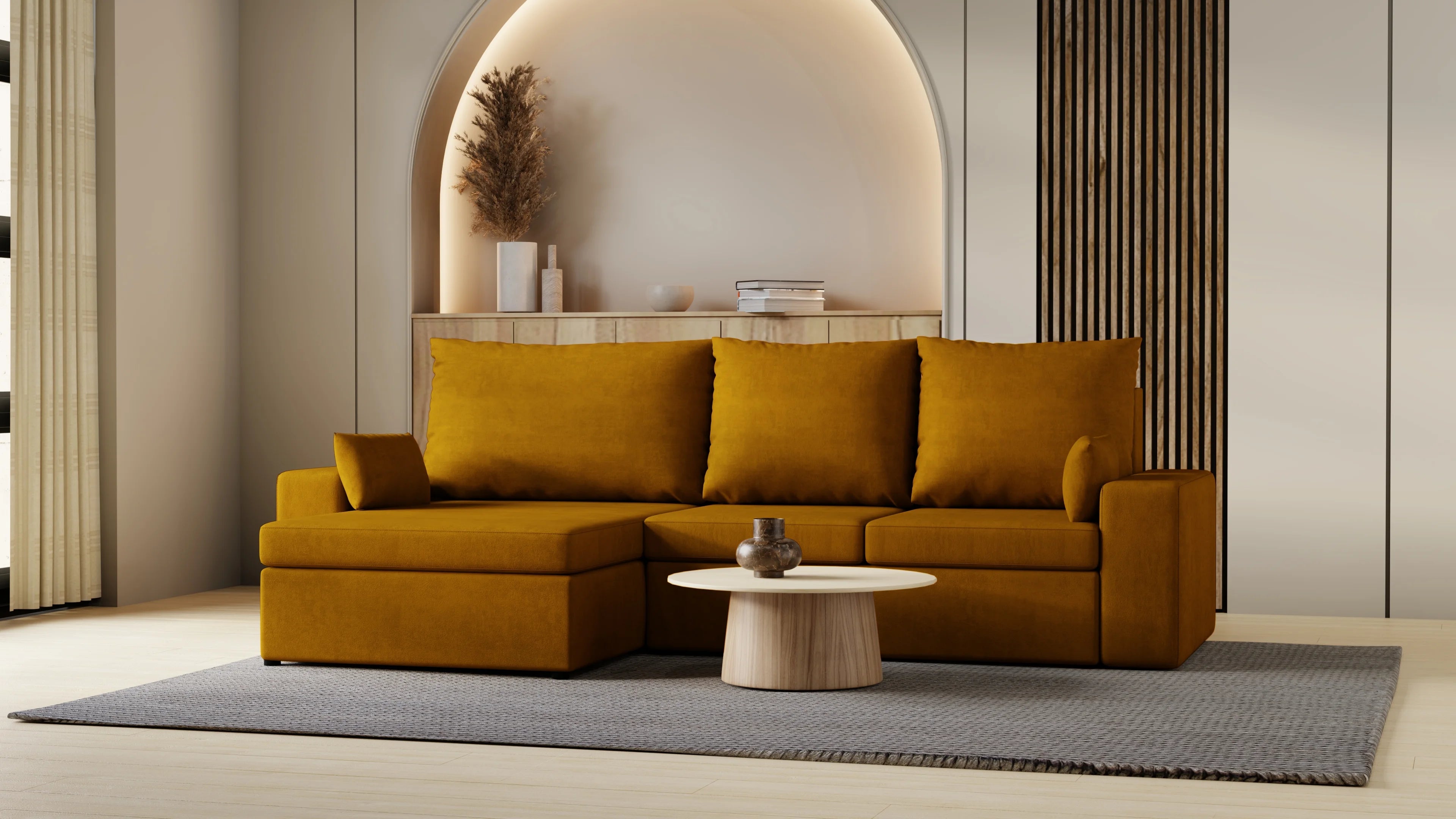 Kubo XL narożnik do salonu – rozkładany, z pojemnikiem