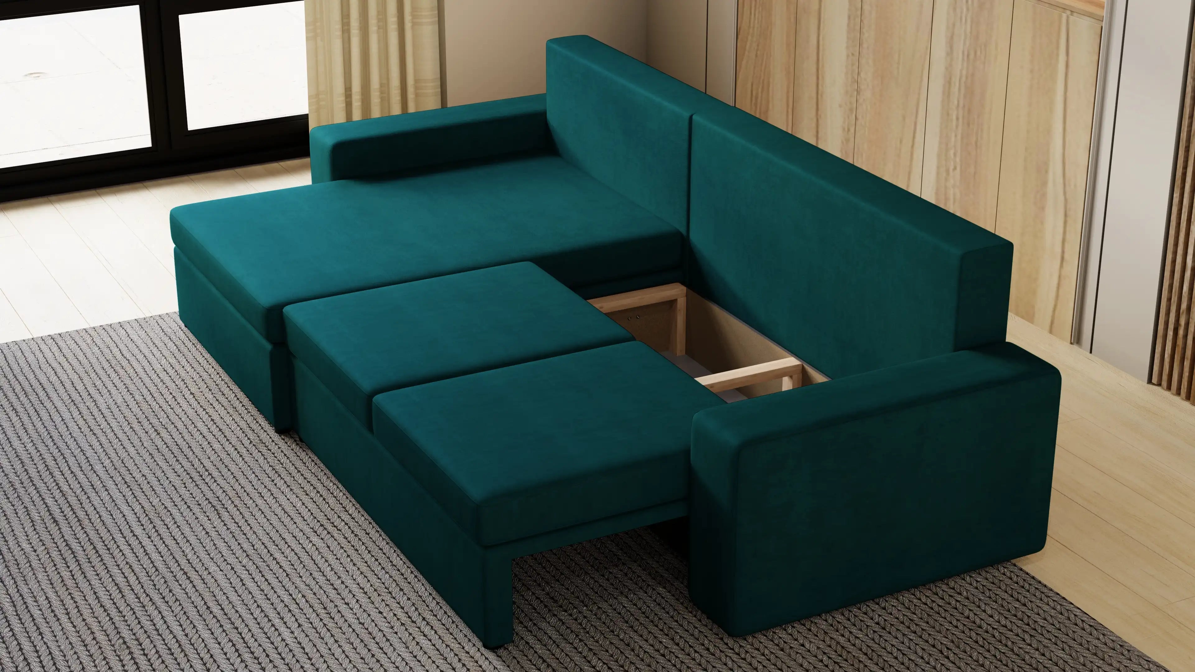 Kubo XL narożnik do salonu – rozkładany, z pojemnikiem