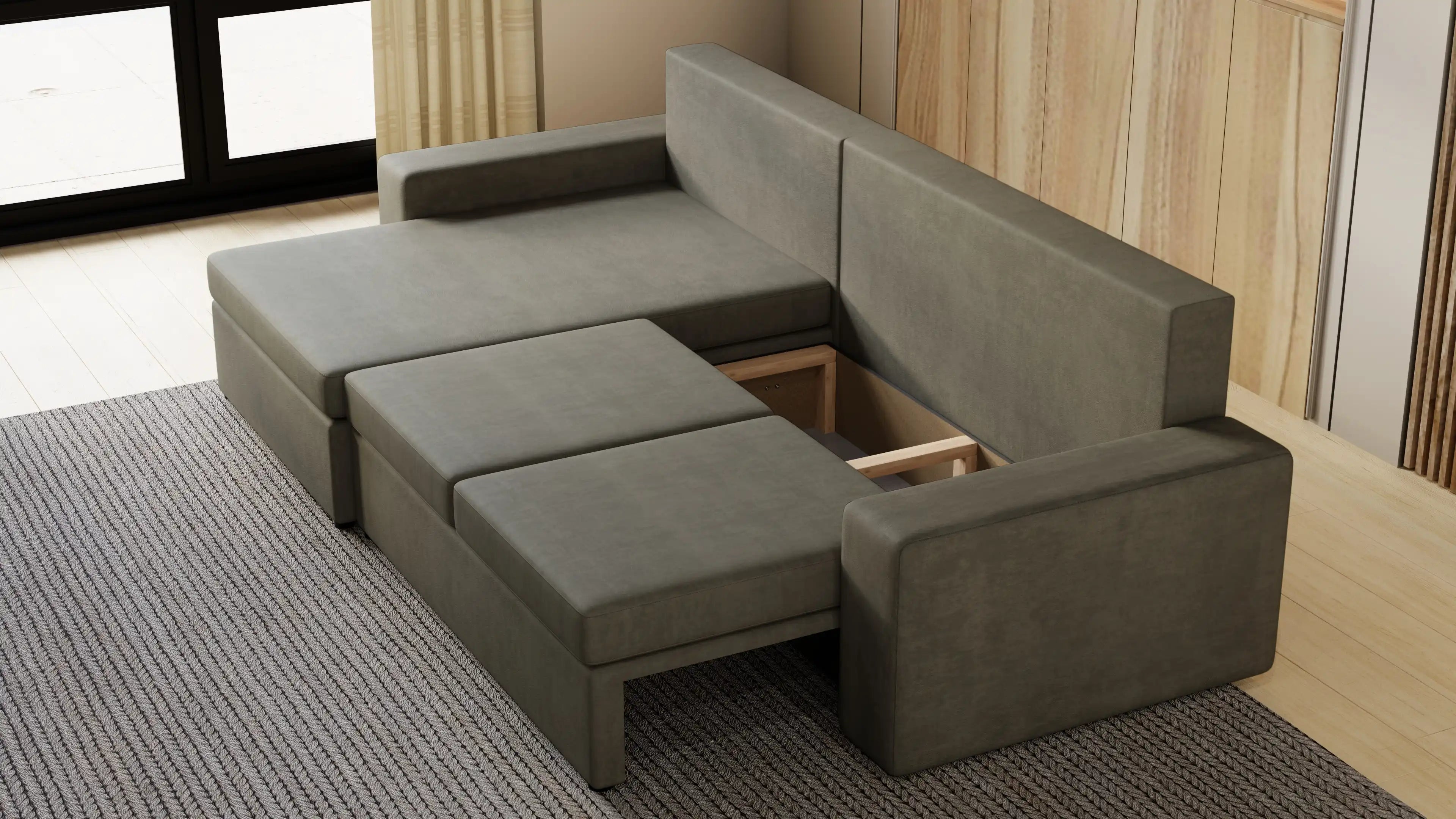 Kubo XL narożnik do salonu – rozkładany, z pojemnikiem