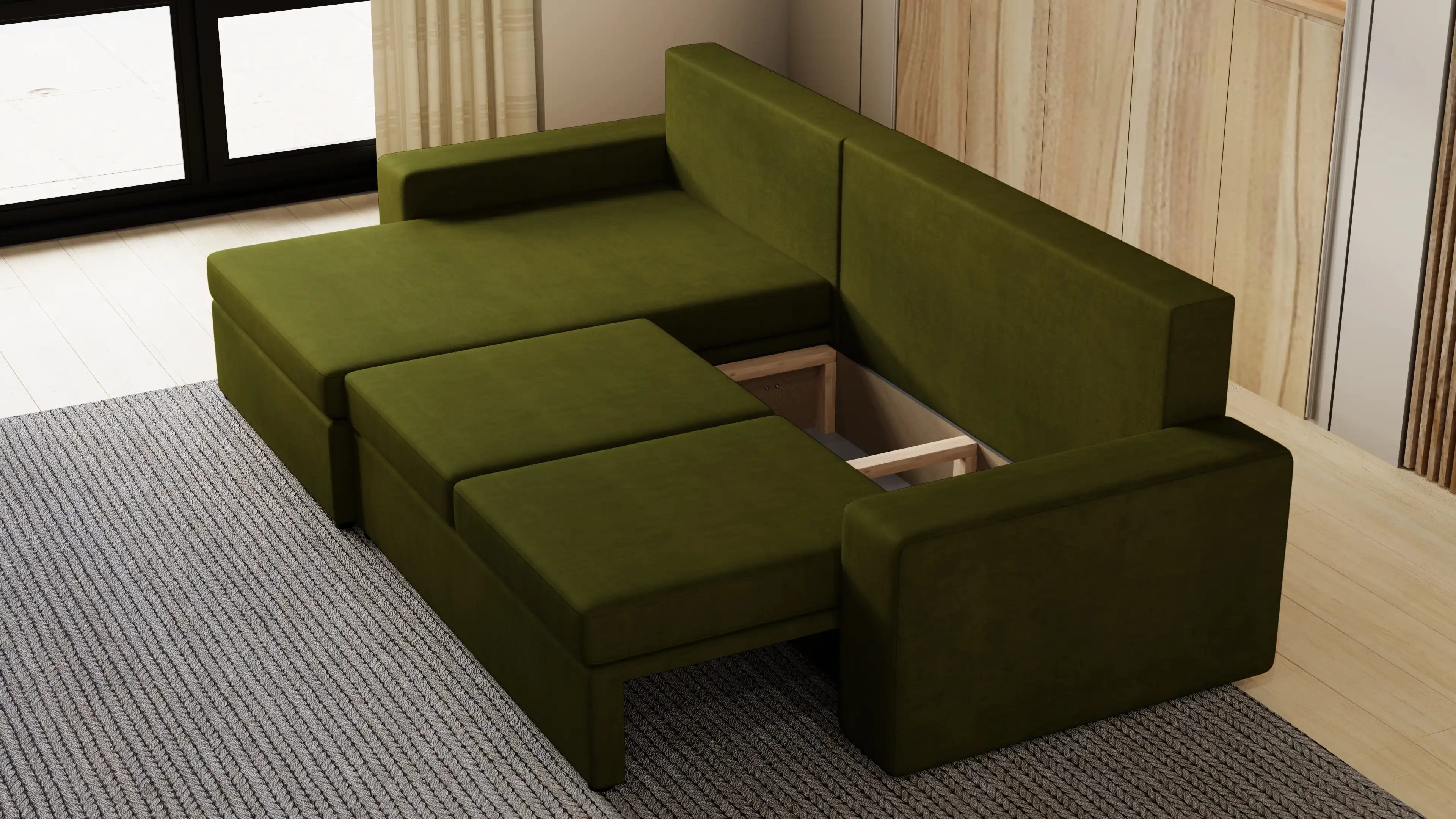 Kubo XL narożnik do salonu – rozkładany, z pojemnikiem