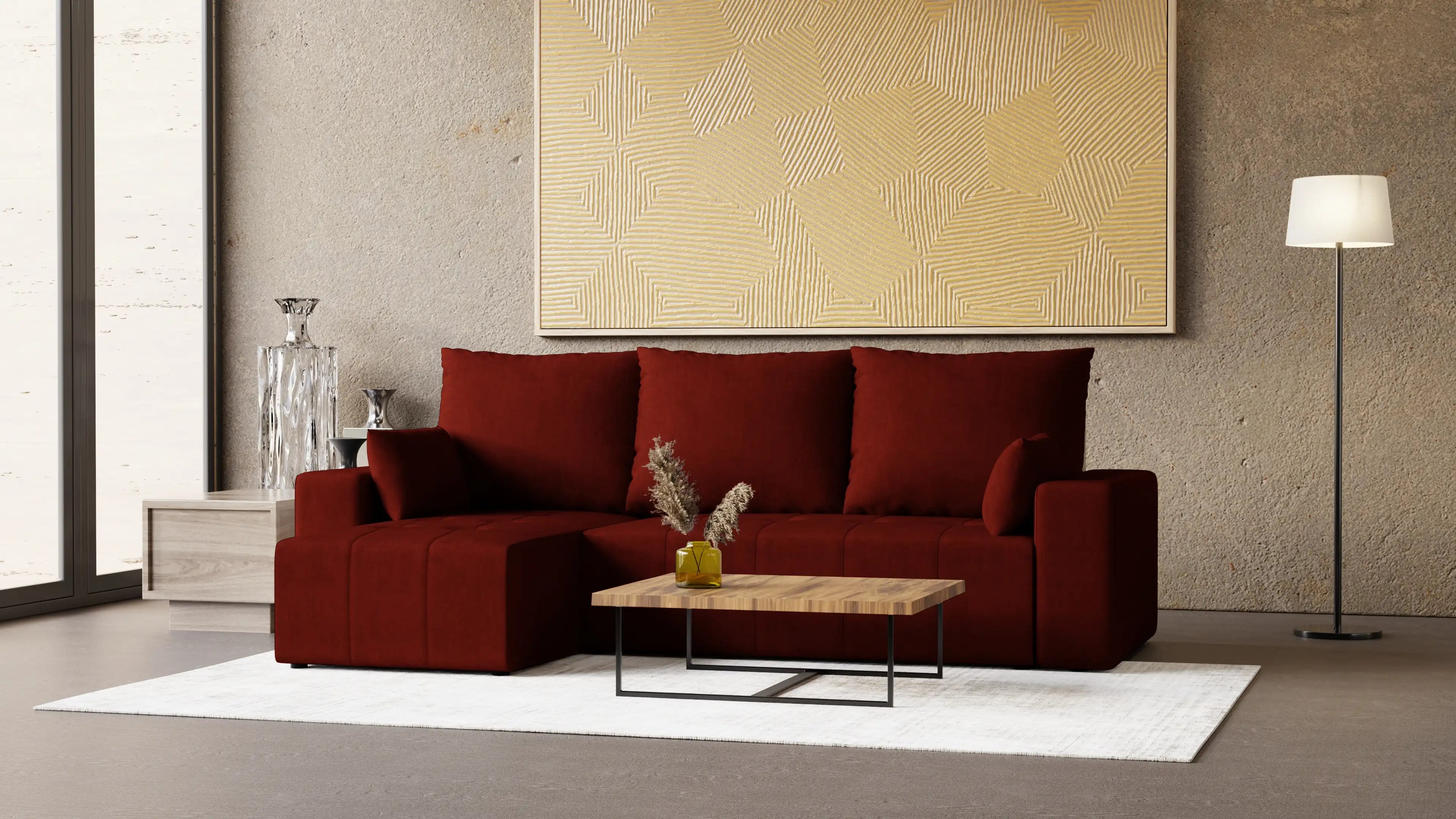 LUMO – narożnik rozkładany L, uniwersalny, z pojemnikiem na pościel