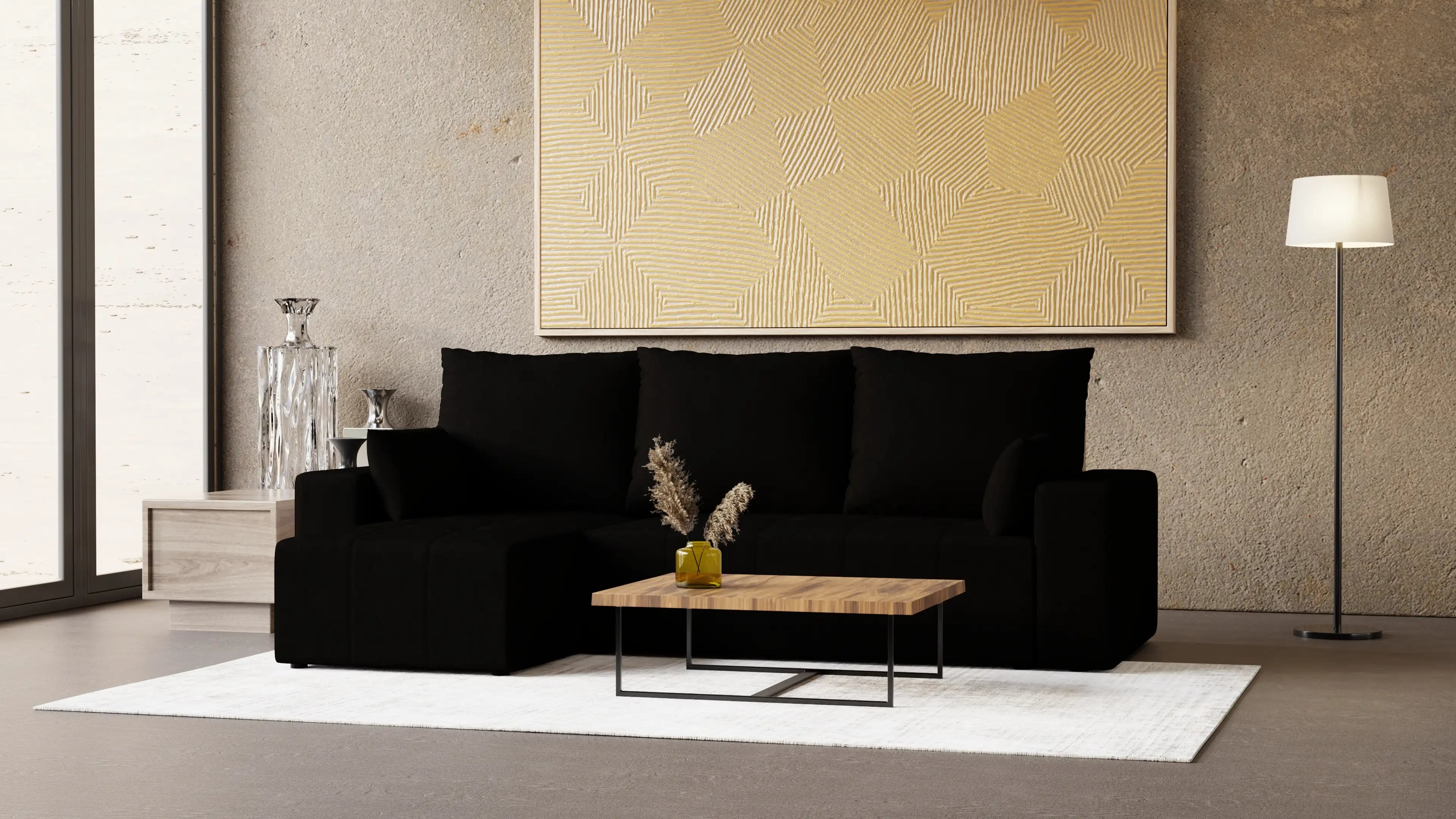 LUMO – narożnik rozkładany L, uniwersalny, z pojemnikiem na pościel