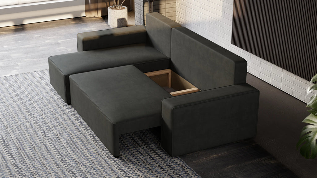 Narożnik Nexo – uniwersalny, rozkładany, z pojemnikiem