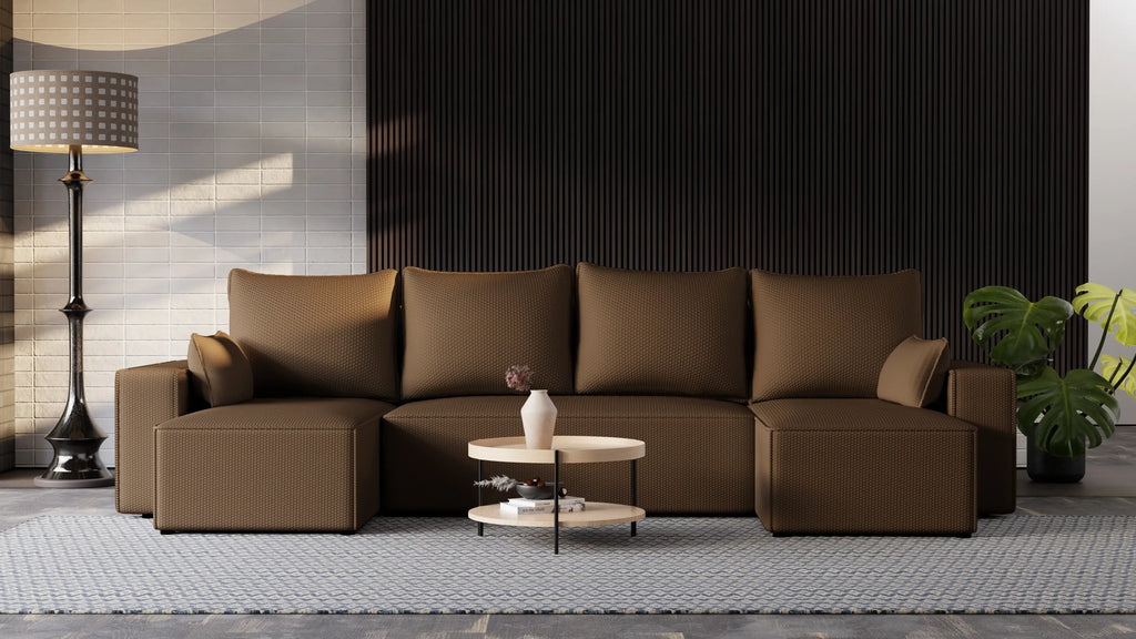 Narożnik Nexo U – rozkładany z pojemnikiem, wolnostojący