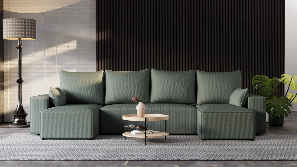 Narożnik Nexo U – rozkładany z pojemnikiem, wolnostojący