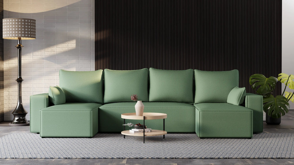 Narożnik Nexo U – rozkładany z pojemnikiem, wolnostojący