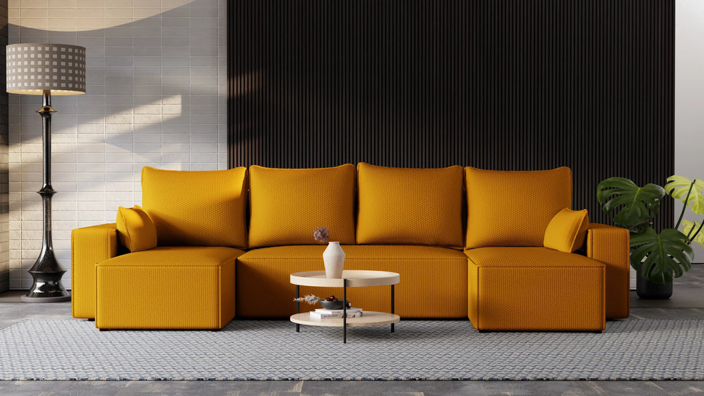 Narożnik Nexo U – rozkładany z pojemnikiem, wolnostojący