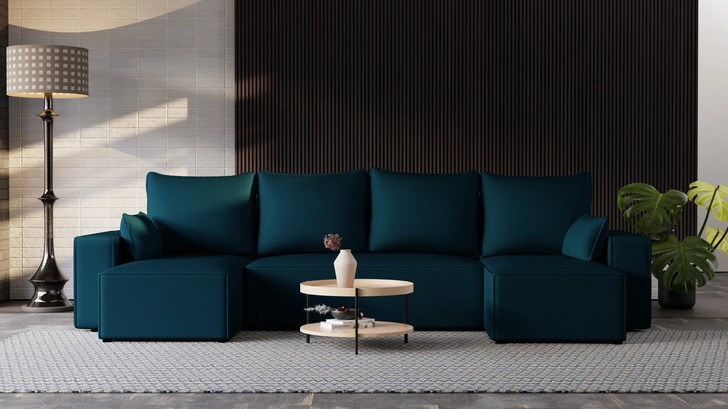 Narożnik Nexo U – rozkładany z pojemnikiem, wolnostojący