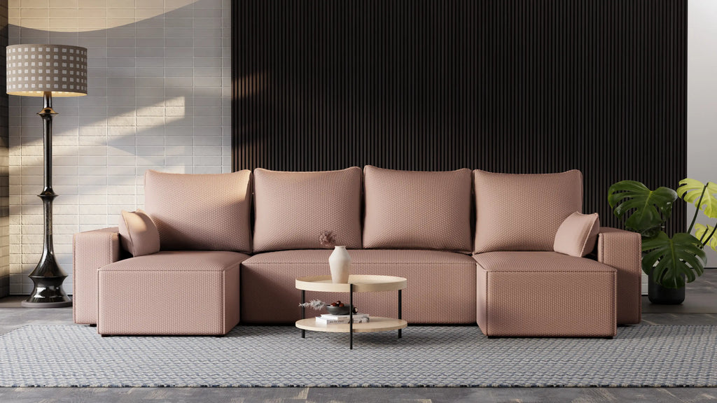 Narożnik Nexo U – rozkładany z pojemnikiem, wolnostojący