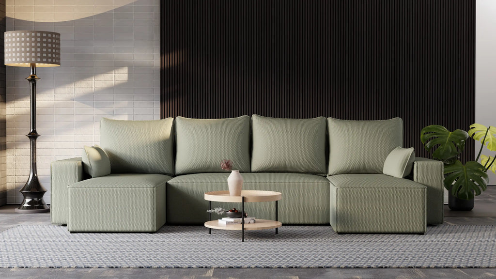 Narożnik Nexo U – rozkładany z pojemnikiem, wolnostojący