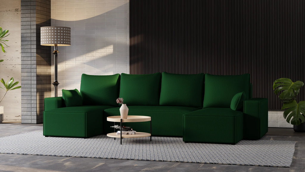 Narożnik Nexo U – rozkładany z pojemnikiem, wolnostojący