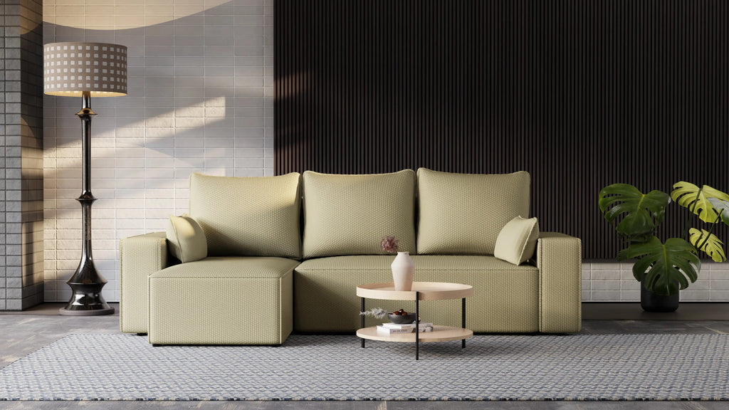 Narożnik Nexo L uniwersalny – funkcja spania, pojemnik na pościel